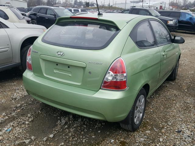 KMHCM36C29U124857 - 2009 HYUNDAI ACCENT GS GREEN photo 4