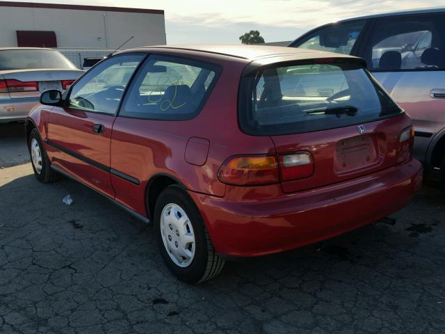 2HGEH246XPH524532 - 1993 HONDA CIVIC DX RED photo 3