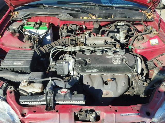 2HGEH246XPH524532 - 1993 HONDA CIVIC DX RED photo 7