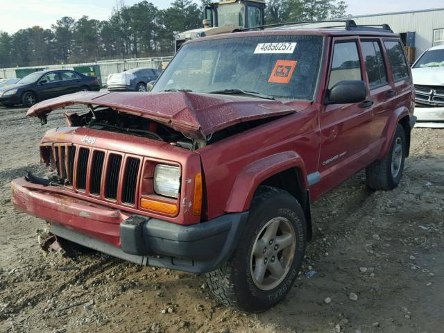 1J4FF68S9XL500906 - 1999 JEEP CHEROKEE S MAROON photo 2