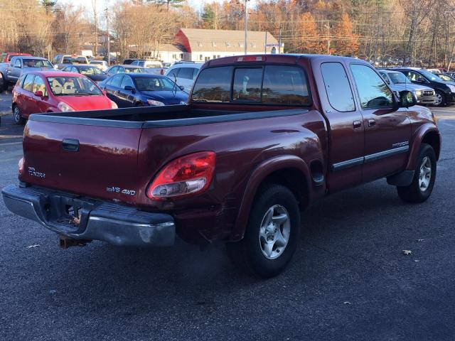 5TBBT441X3S337389 - 2003 TOYOTA TUNDRA ACC BURGUNDY photo 4