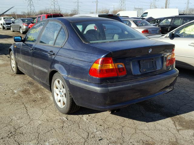 WBAEV334X2KL68617 - 2002 BMW 325 I BLUE photo 3