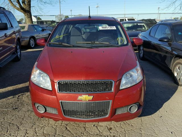 KL1TD6DE7BB206716 - 2011 CHEVROLET AVEO LS RED photo 9