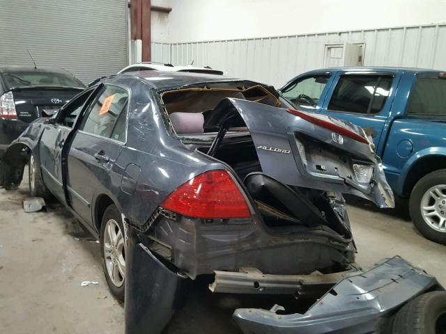 1HGCM56747A208763 - 2007 HONDA ACCORD EX BLACK photo 3