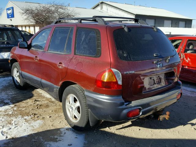 KM8SC13D62U272662 - 2002 HYUNDAI SANTA FE G RED photo 3