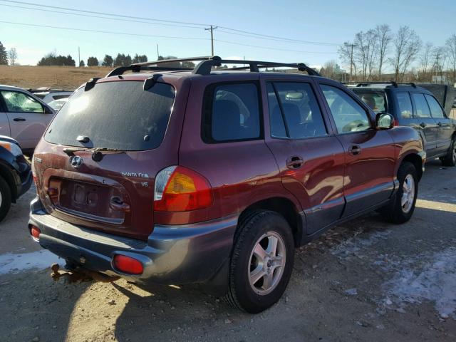 KM8SC13D62U272662 - 2002 HYUNDAI SANTA FE G RED photo 4