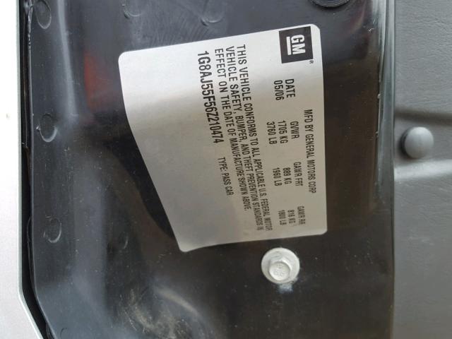 1G8AJ55F56Z210474 - 2006 SATURN ION LEVEL SILVER photo 10