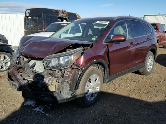 5J6RM4H79CL016067 - 2012 HONDA CR-V EXL MAROON photo 2