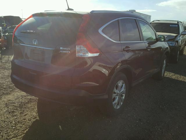 5J6RM4H79CL016067 - 2012 HONDA CR-V EXL MAROON photo 4