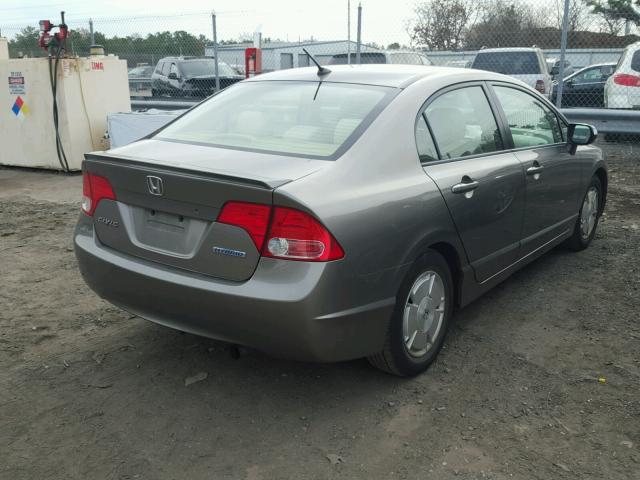 JHMFA36257S014006 - 2007 HONDA CIVIC HYBR GRAY photo 4