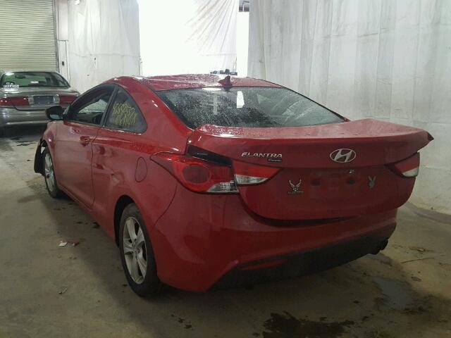 KMHDH6AE6DU002529 - 2013 HYUNDAI ELANTRA CO RED photo 3