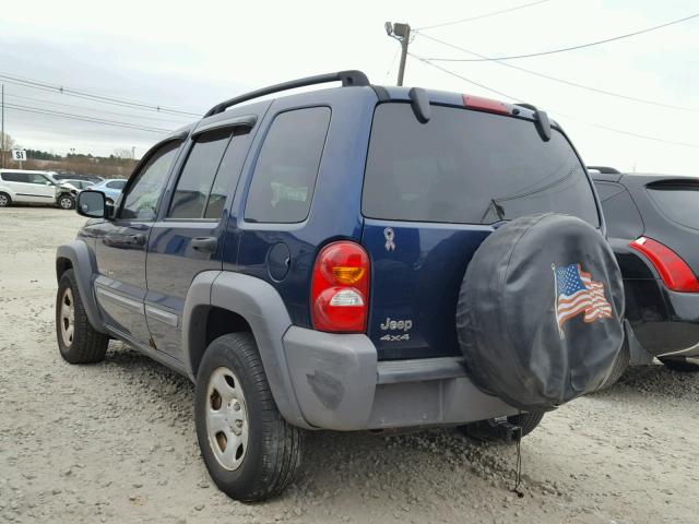1J4GL48K82W324150 - 2002 JEEP LIBERTY SP BLUE photo 3
