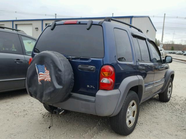 1J4GL48K82W324150 - 2002 JEEP LIBERTY SP BLUE photo 4