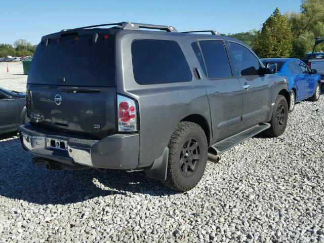 5N1AA08B44N724284 - 2004 NISSAN ARMADA SE GRAY photo 4