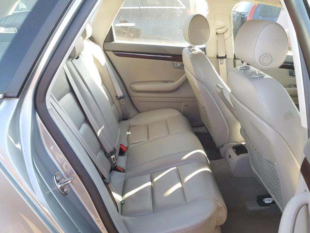 WAUKH78E16A152718 - 2006 AUDI A4 3.2 AVA GRAY photo 6