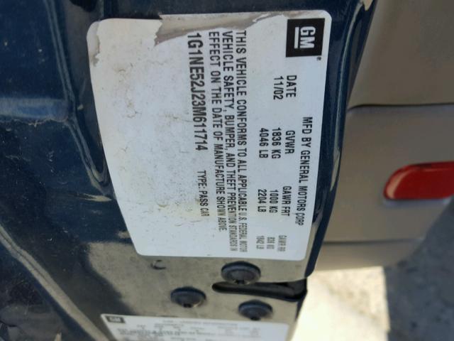 1G1NE52J23M611714 - 2003 CHEVROLET MALIBU LS Dəniz mavisi foto 10