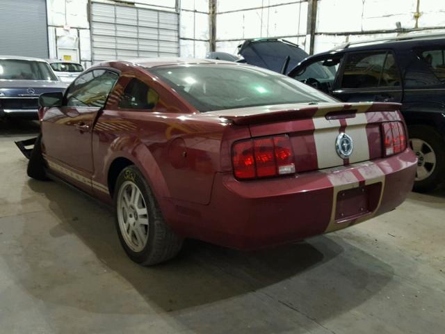 1ZVHT80N275317096 - 2007 FORD MUSTANG BURGUNDY photo 3