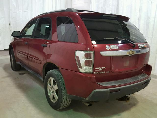 2CNDL23F856118201 - 2005 CHEVROLET EQUINOX LS RED photo 3