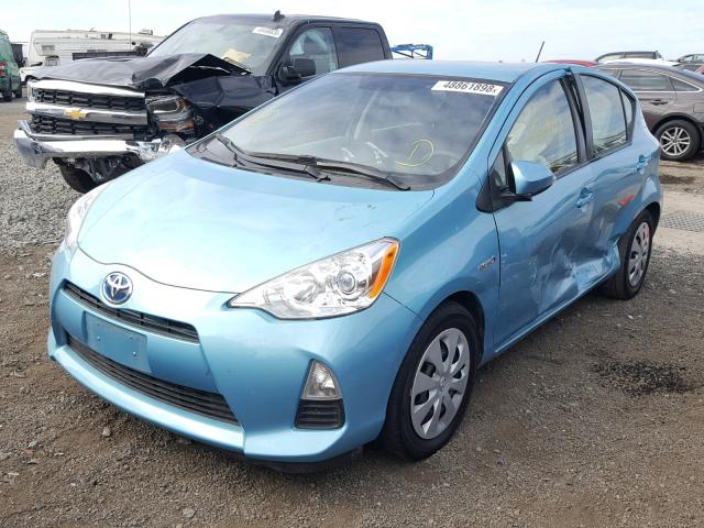 JTDKDTB36D1036507 - 2013 TOYOTA PRIUS C BLUE photo 2