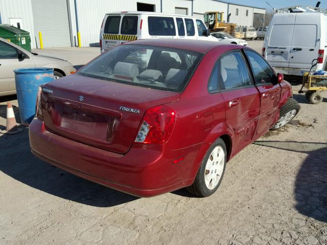 KL5JD56Z06K480524 - 2006 SUZUKI FORENZA RED photo 4