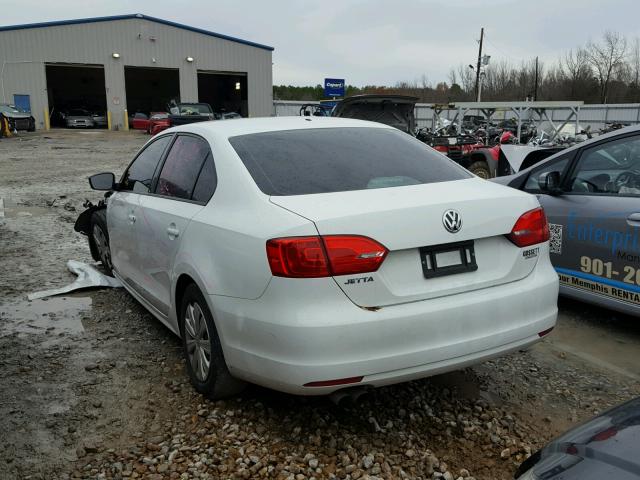 3VW2K7AJ6EM318922 - 2014 VOLKSWAGEN JETTA BASE WHITE photo 3