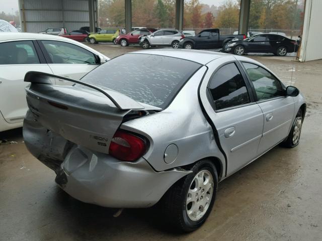 1B3ES56C05D247664 - 2005 DODGE NEON SXT SILVER photo 4