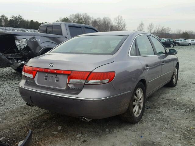 KMHFC46F66A118993 - 2006 HYUNDAI AZERA SE GRAY photo 4