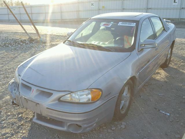 1G2NW52E4YM744168 - 2000 PONTIAC GRAND AM G GRAY photo 2