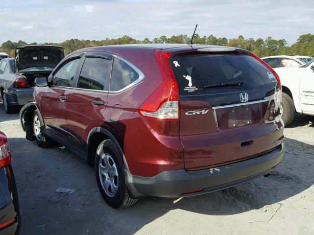 5J6RM3H39EL033736 - 2014 HONDA CR-V LX BURGUNDY photo 3