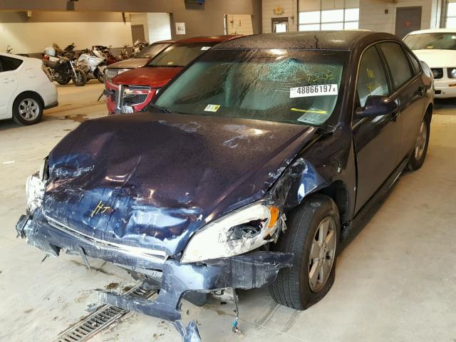 2G1WB5EK6A1130584 - 2010 CHEVROLET IMPALA LT BLUE photo 2