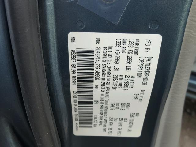 2D4GP44L77R149966 - 2007 DODGE GRAND CARA BLUE photo 10