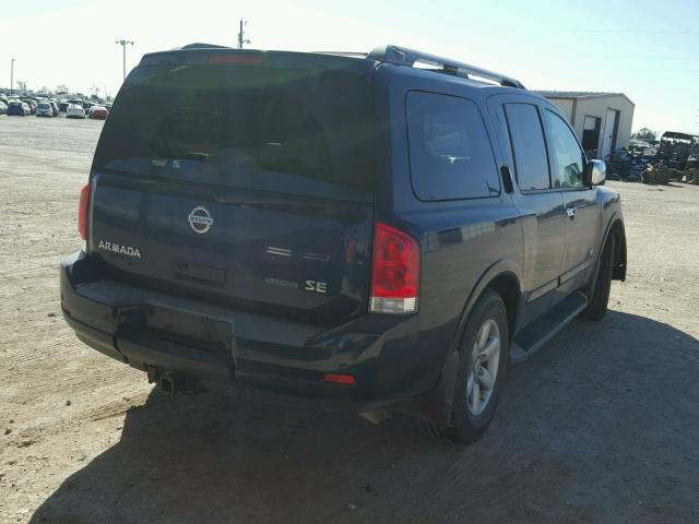 5N1BA08D08N611900 - 2008 NISSAN ARMADA SE BLUE photo 4