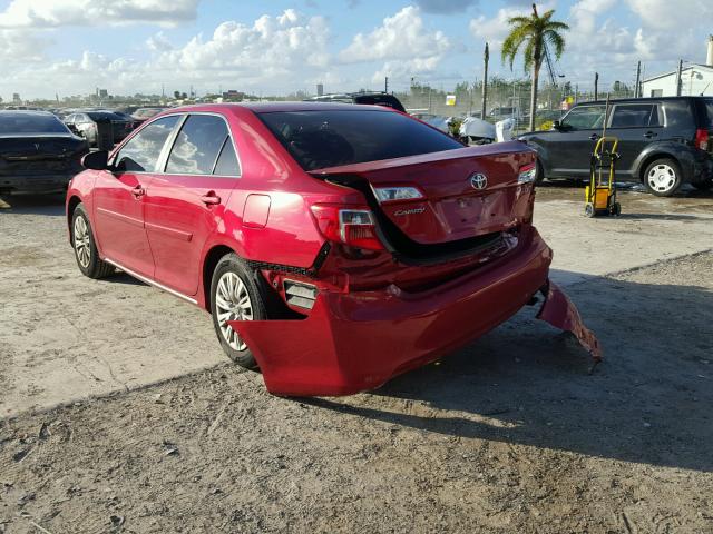 4T1BF1FK2EU866588 - 2014 TOYOTA CAMRY L RED photo 3