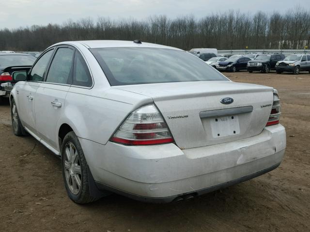 1FAHP25W28G127221 - 2008 FORD TAURUS LIM WHITE photo 3