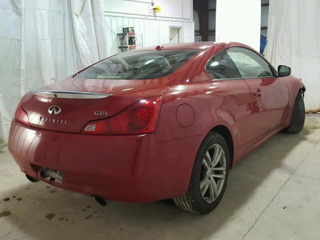 JNKCV64F39M653491 - 2009 INFINITI G37 RED photo 4