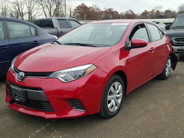 2T1BURHEXGC731620 - 2016 TOYOTA COROLLA L RED photo 2