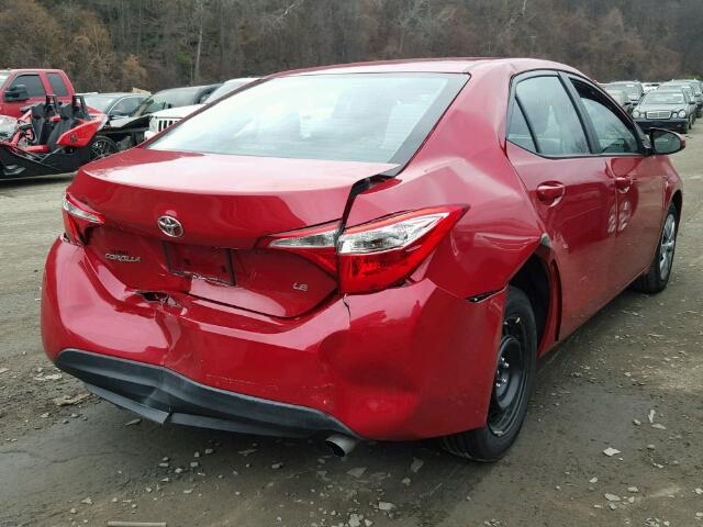 2T1BURHEXGC731620 - 2016 TOYOTA COROLLA L RED photo 4