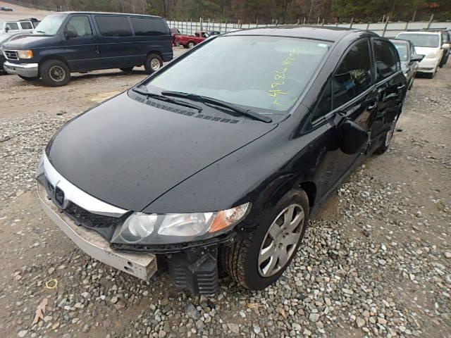 2HGFA1F55BH308538 - 2011 HONDA CIVIC LX BLACK photo 2