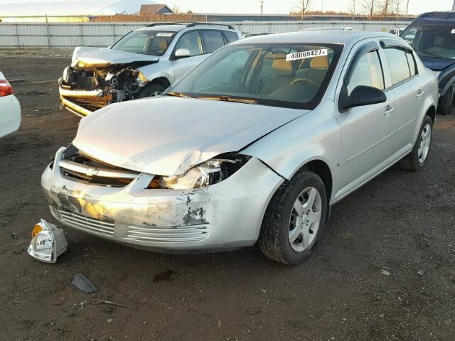 1G1AK55F877399176 - 2007 CHEVROLET COBALT LS SILVER photo 2