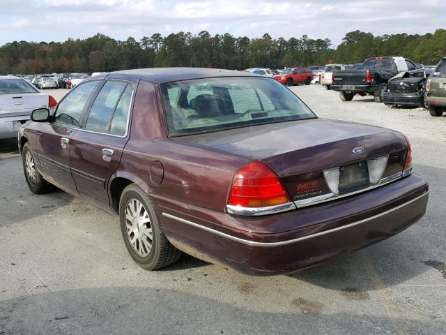 2FAHP74W83X161407 - 2003 FORD CROWN VICT MAROON photo 3