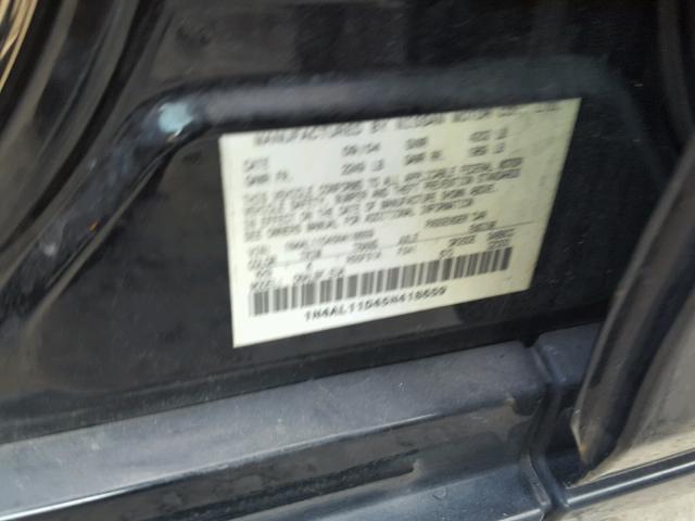 1N4AL11D45N418659 - 2005 NISSAN ALTIMA S BLACK photo 10