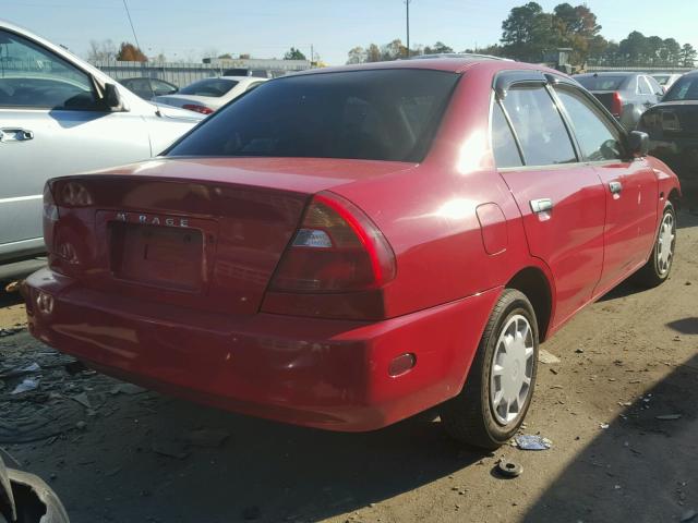 JA3AY26C51U004063 - 2001 MITSUBISHI MIRAGE ES RED photo 4