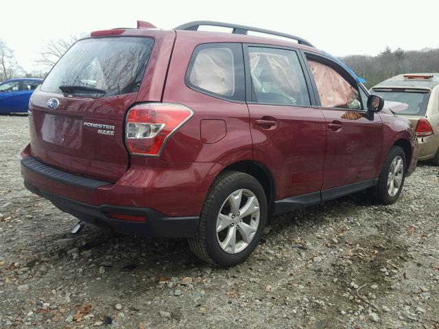 JF2SJABC5GH402306 - 2016 SUBARU FORESTER 2 BURGUNDY photo 4