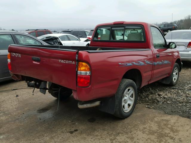 5TENL42N14Z447035 - 2004 TOYOTA TACOMA RED photo 4