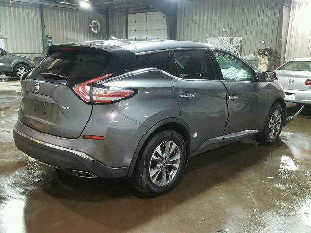 5N1AZ2MH1GN131582 - 2016 NISSAN MURANO S GRAY photo 4