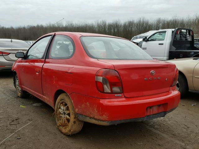 JTDAT123720230355 - 2002 TOYOTA ECHO RED photo 3