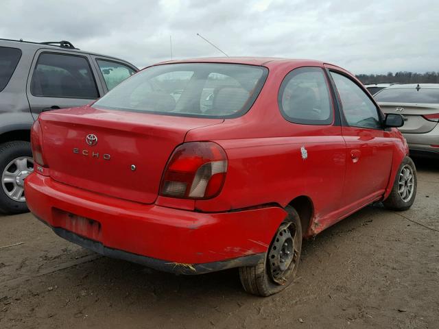 JTDAT123720230355 - 2002 TOYOTA ECHO RED photo 4