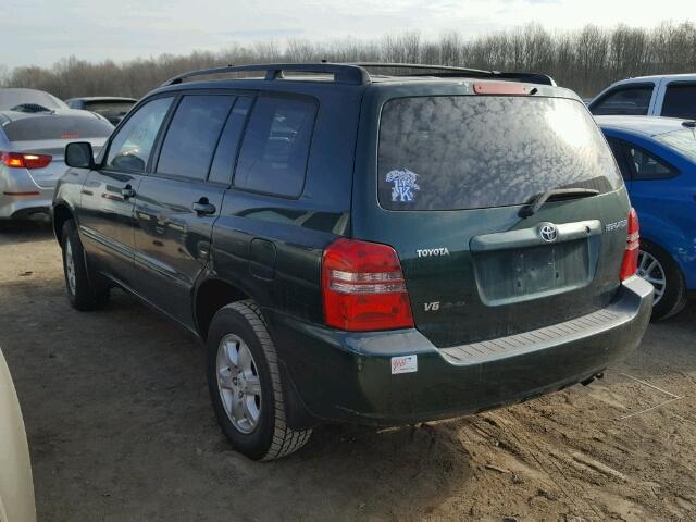 JTEHF21A810011913 - 2001 TOYOTA HIGHLANDER GREEN photo 3