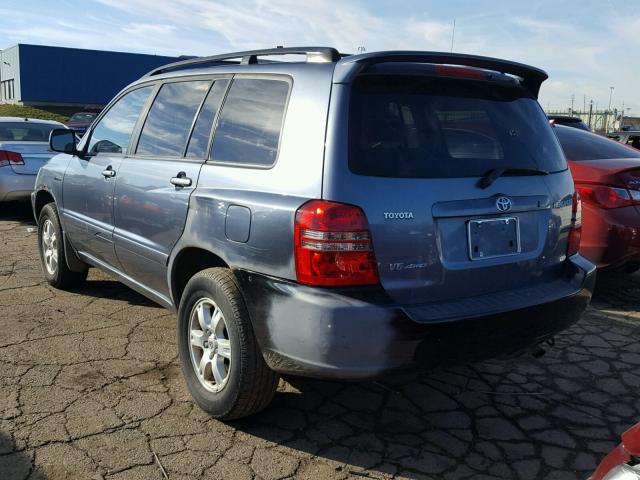 JTEHF21A510011643 - 2001 TOYOTA HIGHLANDER BLUE photo 3