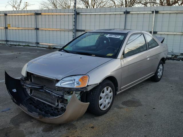 1HGEM22982L037267 - 2002 HONDA CIVIC EX BEIGE photo 2